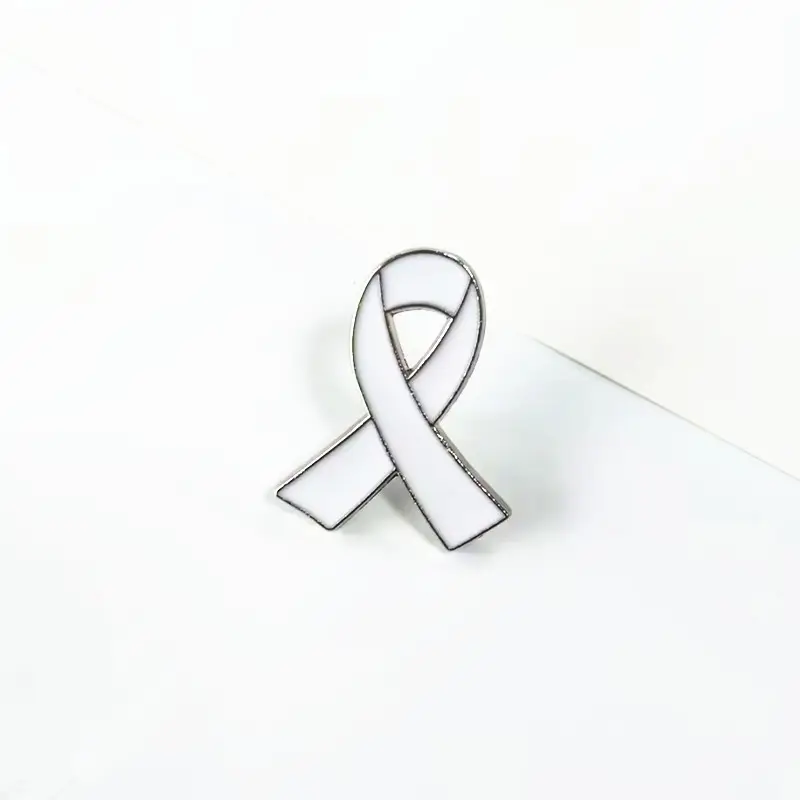 Breast Aid Lung All Cancer Awareness Anti-cancer Hard Enamel Silver Epilepsy Awareness Ribbon Lapel Pin