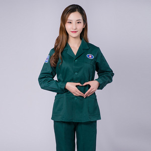 Tenue d'<span class=keywords><strong>urgence</strong></span> pour femme, manches courtes et longues, en tissu peigné polyester/coton, pour la santé communautaire, l'isolement, la salle d'opération et l'USI - Product Image 3