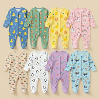 Combinaisons pour bébé à motifs variés, directement de l'usine, motifs aléatoires, manches longues, en coton, pyjamas pour nourrissons, essentiels pour nouveau-nés