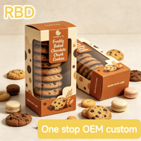 Boîtes d'emballage personnalisées pour biscuits, finition mate, avec fenêtre, pour biscuits longs, vente en gros