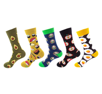 Chaussettes amusantes à motifs de fruits, 5 paires dans une boîte