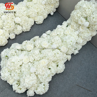 SMOOTH blanco y marfil crema rosa flores Swag flores corredor para sofá boda arreglo Floral guirnalda para decoración de eventos
