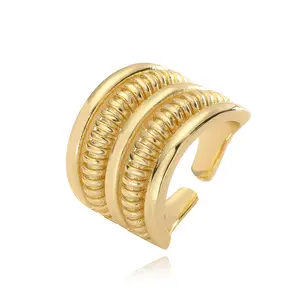 女式黄铜锆石戒指套装可调尺寸尾环饰品配件情侣生日礼物