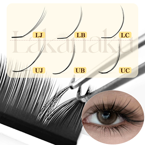 Extensions de cils volumineux marron Abonnie LJ LB LC LD Ub <span class=keywords><strong>Uc</strong></span> <span class=keywords><strong>Ud</strong></span> Curl 005 – Fournitures pour cils en gros – Plateaux de cils noir mat velours - Product Image 2