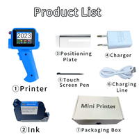 Imprimante jet d'encre portable 12,7 mm pour codes QR, codes-barres, dates de lot, numéros, logos, dates d'expiration, machine de codage non cryptée, 28 langues