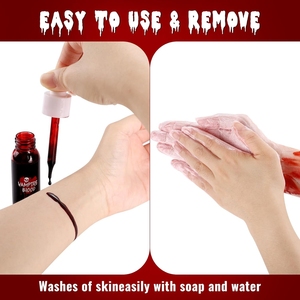 <span class=keywords><strong>Halloween</strong></span> goteando <span class=keywords><strong>sangre</strong></span> falsa 30ml oscuro lavable realista SFX maquillaje <span class=keywords><strong>pintura</strong></span> corporal para vampiro Zombie monstruo disfraz escenario - Product Image 3