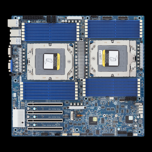 Gigabyte MZ73-LM1 Extended ATX E-ATX Dual Slot Server Motherboard for AMD EPYC 9004 and 9005 Series Processors