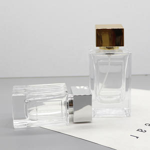 Venta al por Mayor de Frascos de Perfume Cuadrados Transparentes de Vidrio de 50 ml, Recargables con Peso y con Cierre a Presión, Envases Cosméticos Vacíos - Product Image 2