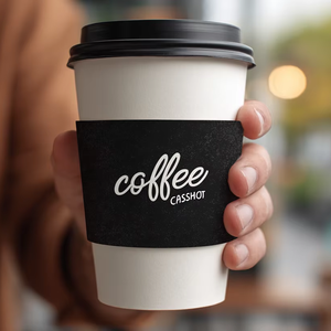 AT PACK Adatto a Diverse <span class=keywords><strong>Dimensioni</strong></span> di Bicchieri 12Oz-24Oz, Manicotto Isolante in Carta Kraft Marrone per <span class=keywords><strong>Caffè</strong></span> Espresso, Latte, Tè e Bevande - Product Image 1