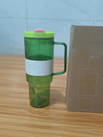 Vaso de Plástico de 40oz al por Mayor, Vaso para Auto de Gran Capacidad con Pajita, Portátil para Exteriores, Color Sólido, con Asa, Vaso Ice Bully