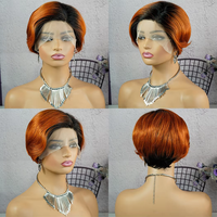 Perruque Lace Front Weiqi en Cheveux Brésiliens 10A Vierges Lisses, Couleur Naturelle, Carré Court, Sans Perte de Cheveux, Douce et Brillante