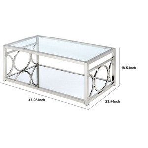 OE HOME Modern Metal and Glass Coffee Table for Dining and Living Room Home Decor - Product Image 5