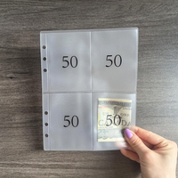 Carpeta de PVC Gruesa A5 al por Mayor, con Logotipo Personalizado, 4 Bolsillos, Insertos Transparentes de PVC, Organizador de Ahorro de Dinero, Sobres