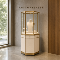 Vitrines de présentation de bijoux haut de gamme pour les magasins de détail |   Éclairage LED étanche |   Vitrines de présentation de bijoux de luxe autoportantes
