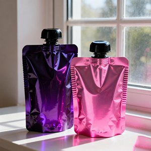 Tùy chỉnh in ấn 100ml 250ml 500ml 800ml Nhựa đứng lên chất lỏng nước doypack Túi Spout <span class=keywords><strong>Pouch</strong></span> cho nước trái cây nước sốt uống bao bì - Product Image 1