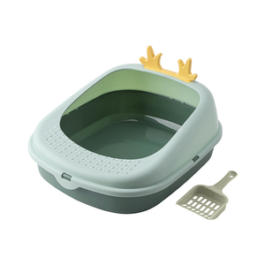 Caja de Arena para Gatos Reutilizable, Semicerrada, de PP, Diseño de Ciervo, 46x35x18cm - Product Image 4