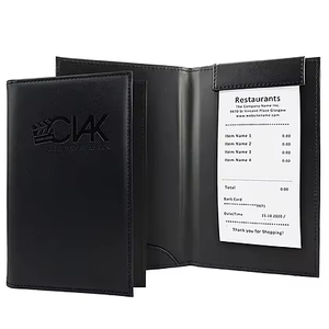 Porte-ordres de restaurant noir pour fabricants, présentoir de reçus pour restaurants, bars et clubs - Product Image 2