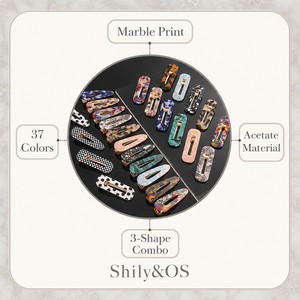 Barrettes en acétate scintillant ShilyOS, vente en gros, logo personnalisé, ensemble de barrettes dorées, accessoires capillaires géométriques pour femmes, OEM ODM - Product Image 2