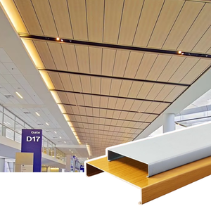Aspetto di legno di metallo, angolo di ventilazione forato in alluminio arco soffitto pannello di parete, adatto per la casa esterna - Product Image 1