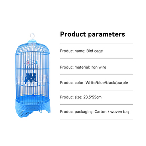 GA-2463 <span class=keywords><strong>Cage</strong></span> à oiseaux circulaire Diamètre 23.5 hauteur 55 grande <span class=keywords><strong>cage</strong></span> à oiseaux oiseau fantaisie dans la ferme et le jardin - Product Image 2