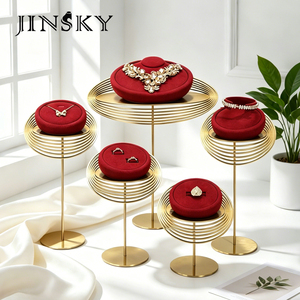 Wholesale jewelry display stand-type ring display pendant necklace displays high end metal-encrusted window display - Product Image 5