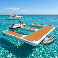 Dock gonflable en forme de E pour jet ski, double rampe ponton personnalisée, quai marin gonflable en PVC pour yacht, pour mer/ lac