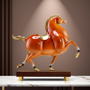 Escultura de Caballo de Latón, Figura de Estilo Chino Moderno, Regalo de Éxito para Decoración de Sala de Estar u Oficina - Product Image 4