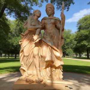 Estatua de Guerrera Europea para Exteriores, Escultura de Luchadora, Estatuas Romanas Femeninas de Tamaño Real, Estatuas de Guerreros de Mármol Rojo Atardecer - Product Image 6