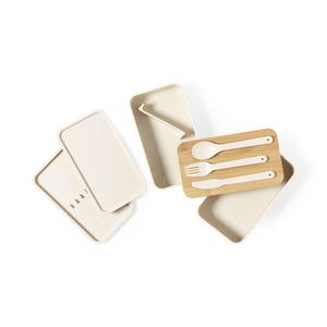 Promotional 1400ml 2-<b>Compartment</b> Eco-Friendly Food Grade PP <b>Lunch</b> <b>Box</b> Set with Fork Spoon Knife for Office & Home Use - Product Image 3