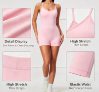 Combinaison une pièce gainante style débardeur pour femme, respirante et à séchage rapide, idéale pour le fitness et l'entraînement (vente en gros)