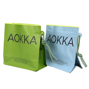 Bolsa de embalaje de granos de café de Brasil café colombiano Geisha muestra diseño libre de fábrica con cremallera y válvula - Product Image 1