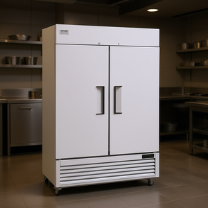 Réfrigérateur commercial Vevor 44,21 pieds cubes, 2 portes, acier inoxydable, vertical, avec roulettes, pour usage en cuisine - Product Image 2