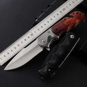 سكين صيد خارجي الأكثر مبيعاً بشفرة من الفولاذ المسود ومقبض من خشب الزيتون المنقوش، درجة DIY، يدعم التخصيص حسب الطلب OEM - Product Image 2