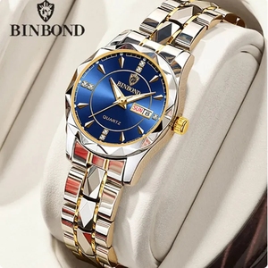 Binbond 5552 B5552 New Model <strong>Reloj</strong> Montre Luxury Gold Men Stainless Steel Fashion Casual Automatic Quartz <strong>Watch</strong> for Couple <strong>Women</strong> - Product Image 4