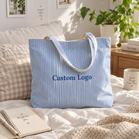 Sac fourre-tout réversible personnalisable 35x29x15cm en polycoton rayé pour le commerce de détail, les cadeaux, la vente en gros, l'OEM et l'approvisionnement direct usine