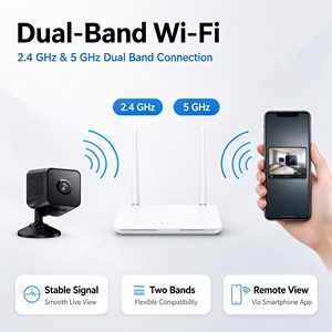 Mini Telecamera WiFi con Sensore CMOS 2MP, Visione Notturna, Design a Cubo, Rilevamento Movimento, O-KAM Pro <span class=keywords><strong>Microcamera</strong></span> per <span class=keywords><strong>Sorveglianza</strong></span> Domestica Interna S21 - Product Image 2
