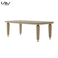 Meubles de salle à manger design italien classique hôtel villa table à manger rectangulaire et 10 chaises ensemble de salle à manger en marbre de luxe