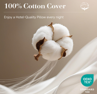 Coussins en duvet de canard blanc de luxe, super moelleux, taille standard, en coton, anti-duvet, avec garnissage en plumes et duvet de canard blanc.