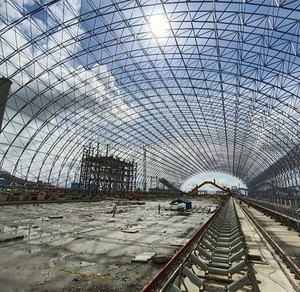 Cobertizo de estructura de acero ligero Diseño de techo curvo Cobertizo de acero estructural para Central eléctrica de carbón - Product Image 6