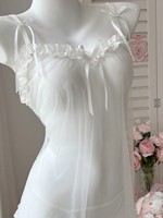 Ensemble de Lingerie Sexy en Maille Transparente 2026, Nuisette Exotique à Bordure Dentelle Douce, Robe de Nuit Transparente 2 Pièces, Boutique de Vêtements Féminins