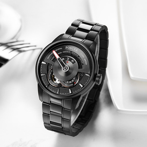 Montre mécanique avec logo personnalisé pour hommes Style samouraï noir en acier inoxydable - Product Image 5