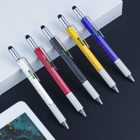 Outil multifonctionnel, tournevis en métal, stylo à bille avec niveau à bulle, échelle, écran tactile