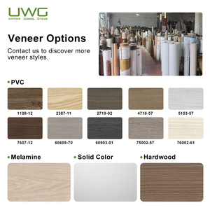 Porte intérieure moderne en MDF plaqué bois, finition PVC imperméable, porte en mélamine pour salon - Product Image 5