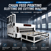 Machine d'impression semi-automatique YSF-C à circulation d'encre pneumatique pour boîtes en carton ondulé, imprimante flexographique à alimentation par chaîne, rainureuse