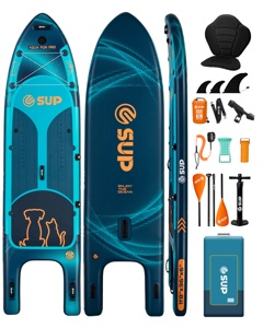 Plataforma Flotante Inflable Ecológica con Certificación CE, Rampa para Perros con Kit de Reparación y Soporte para Cañas de Pescar, para Jugar en el Agua y Surfear - Product Image 1