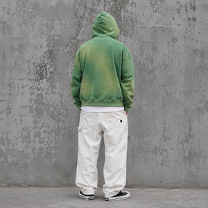 Sweat-shirt à capuche surdimensionné vintage en molleton 100 % coton, délavé à l'acide et déchiré, pour hommes, fabriqué sur mesure par des fabricants de vêtements - Product Image 2