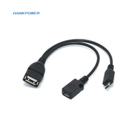 Grosir adaptor USB mikro OTG, Host Power Y Splitter USB Female ke kabel OTG Male Female 2 In 1