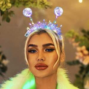Pafu Birthday Party Decor LED <strong>Disco</strong> <strong>Headband</strong> Glow Party Hair Accessories for Women <strong>Disco</strong> <strong>Ball</strong> <strong>Headbands</strong> - Product Image 2