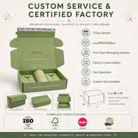 Emballage personnalisé en carton ondulé avec dorure à chaud pour cosmétiques, boîte d'expédition Matcha Green Tear Strip, boîtes d'abonnement