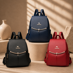 Fornitore all'ingrosso di zaini da <span class=keywords><strong>donna</strong></span> con catena dorata, <span class=keywords><strong>zaino</strong></span> in pelle PU personalizzato con ciondolo a conchiglia, MOQ basso 20 pezzi per aziende - Product Image 6